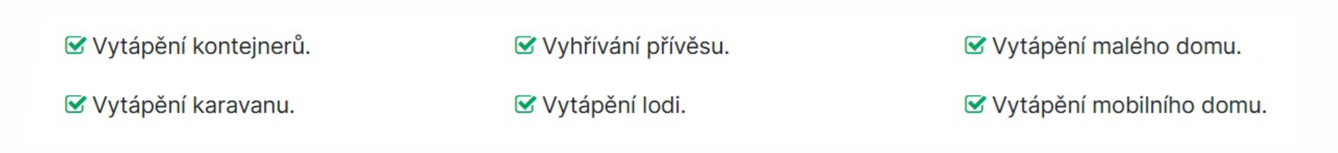 vytápění kontejnerů